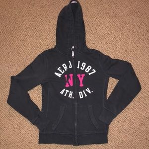 grey aeropostale zip-up